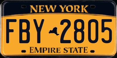 NY license plate FBY2805