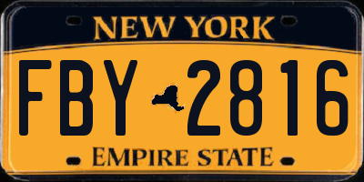 NY license plate FBY2816
