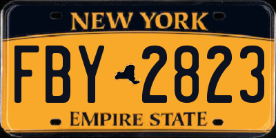 NY license plate FBY2823