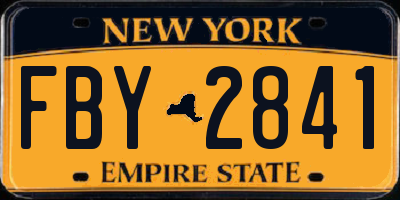 NY license plate FBY2841