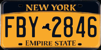 NY license plate FBY2846