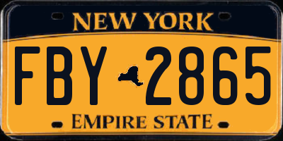 NY license plate FBY2865