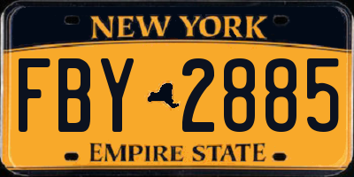 NY license plate FBY2885