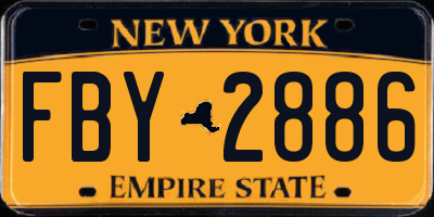 NY license plate FBY2886