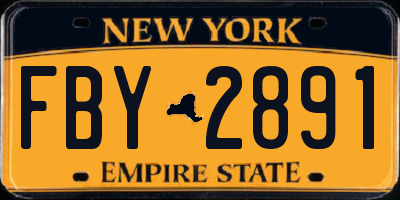 NY license plate FBY2891