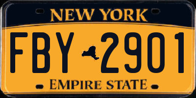 NY license plate FBY2901