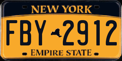 NY license plate FBY2912