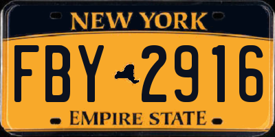 NY license plate FBY2916