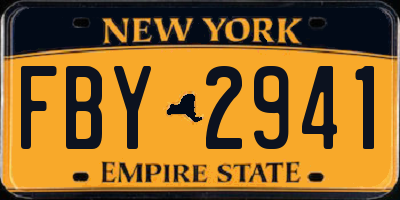 NY license plate FBY2941