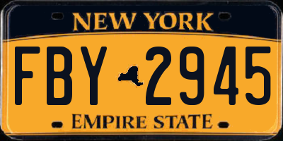 NY license plate FBY2945