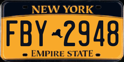 NY license plate FBY2948