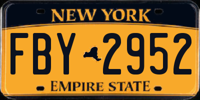 NY license plate FBY2952