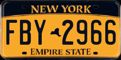 NY license plate FBY2966