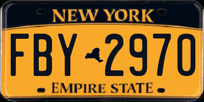 NY license plate FBY2970