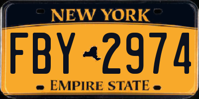 NY license plate FBY2974