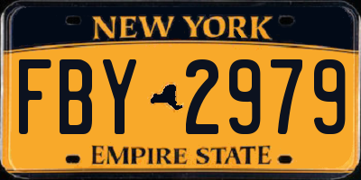 NY license plate FBY2979