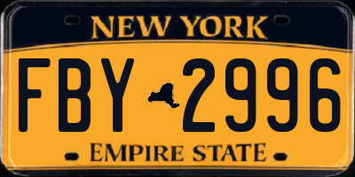 NY license plate FBY2996