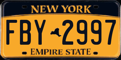 NY license plate FBY2997