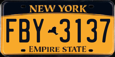 NY license plate FBY3137