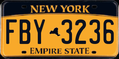 NY license plate FBY3236
