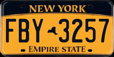 NY license plate FBY3257