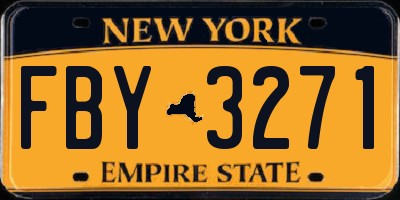 NY license plate FBY3271