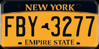 NY license plate FBY3277
