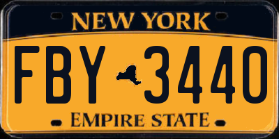 NY license plate FBY3440
