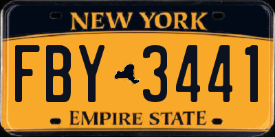 NY license plate FBY3441