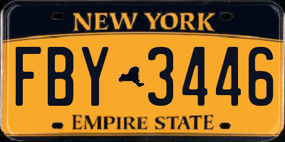 NY license plate FBY3446