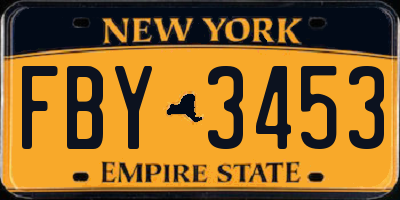 NY license plate FBY3453