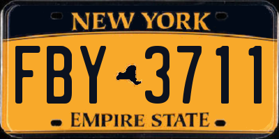NY license plate FBY3711