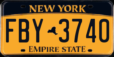 NY license plate FBY3740
