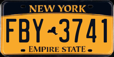 NY license plate FBY3741