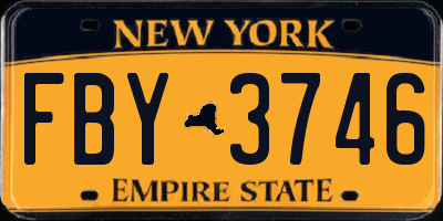 NY license plate FBY3746