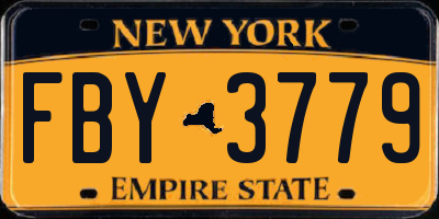 NY license plate FBY3779