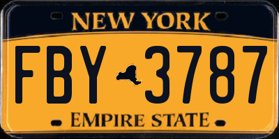 NY license plate FBY3787