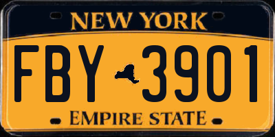 NY license plate FBY3901