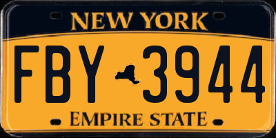 NY license plate FBY3944