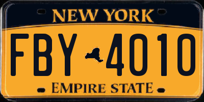 NY license plate FBY4010