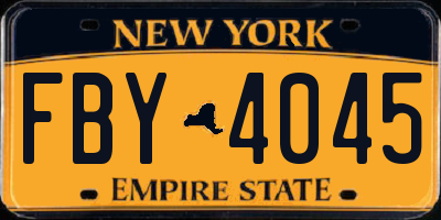 NY license plate FBY4045