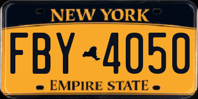 NY license plate FBY4050