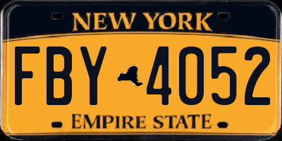 NY license plate FBY4052