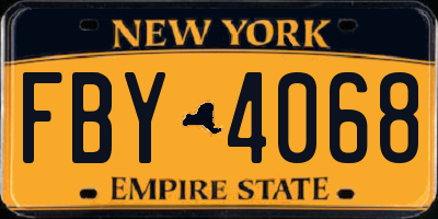 NY license plate FBY4068