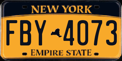 NY license plate FBY4073