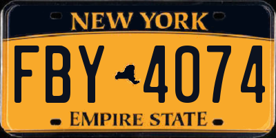 NY license plate FBY4074