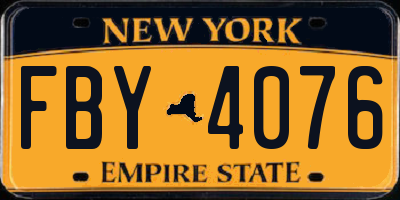 NY license plate FBY4076