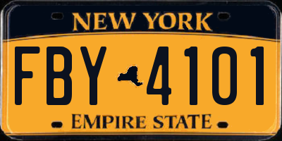 NY license plate FBY4101