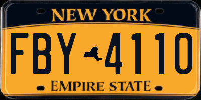 NY license plate FBY4110