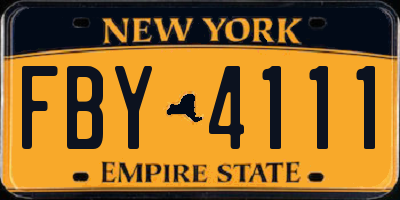 NY license plate FBY4111